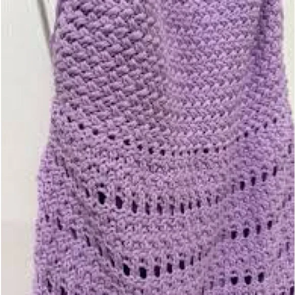 LULUS  NEW NWT  Strappy Cotton Crochet Knit Dress Sz M  Lined - Picture 6 of 8